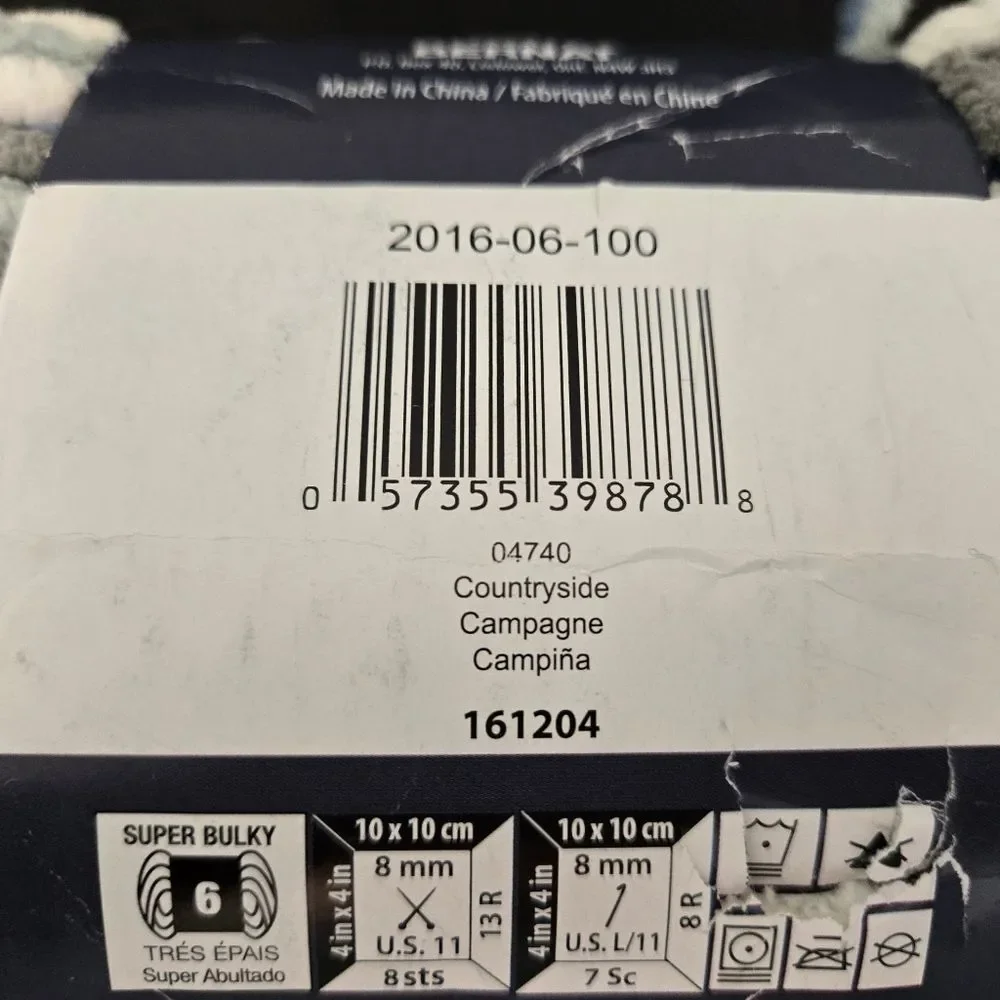 Bernat Blanket Yarn Lot Of 2 - White, Countryside 10.5 Oz Ea